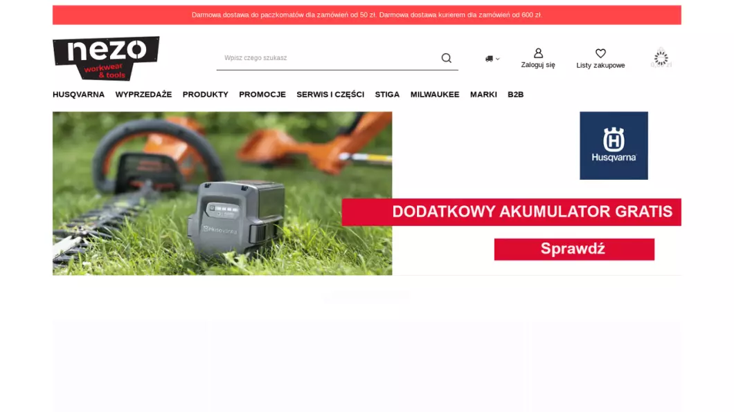 Husqvarna sklep - Autoryzowany dealer NEZO
